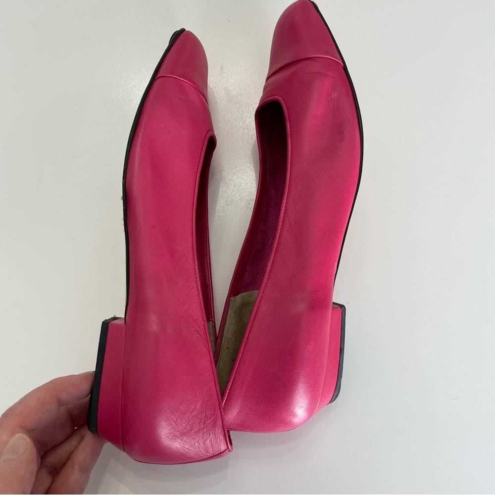 Evan Picone VTG Leather Cap Toe Pink Ballet Flats Womens 8 Fairy Old Money - Picture 6 of 13